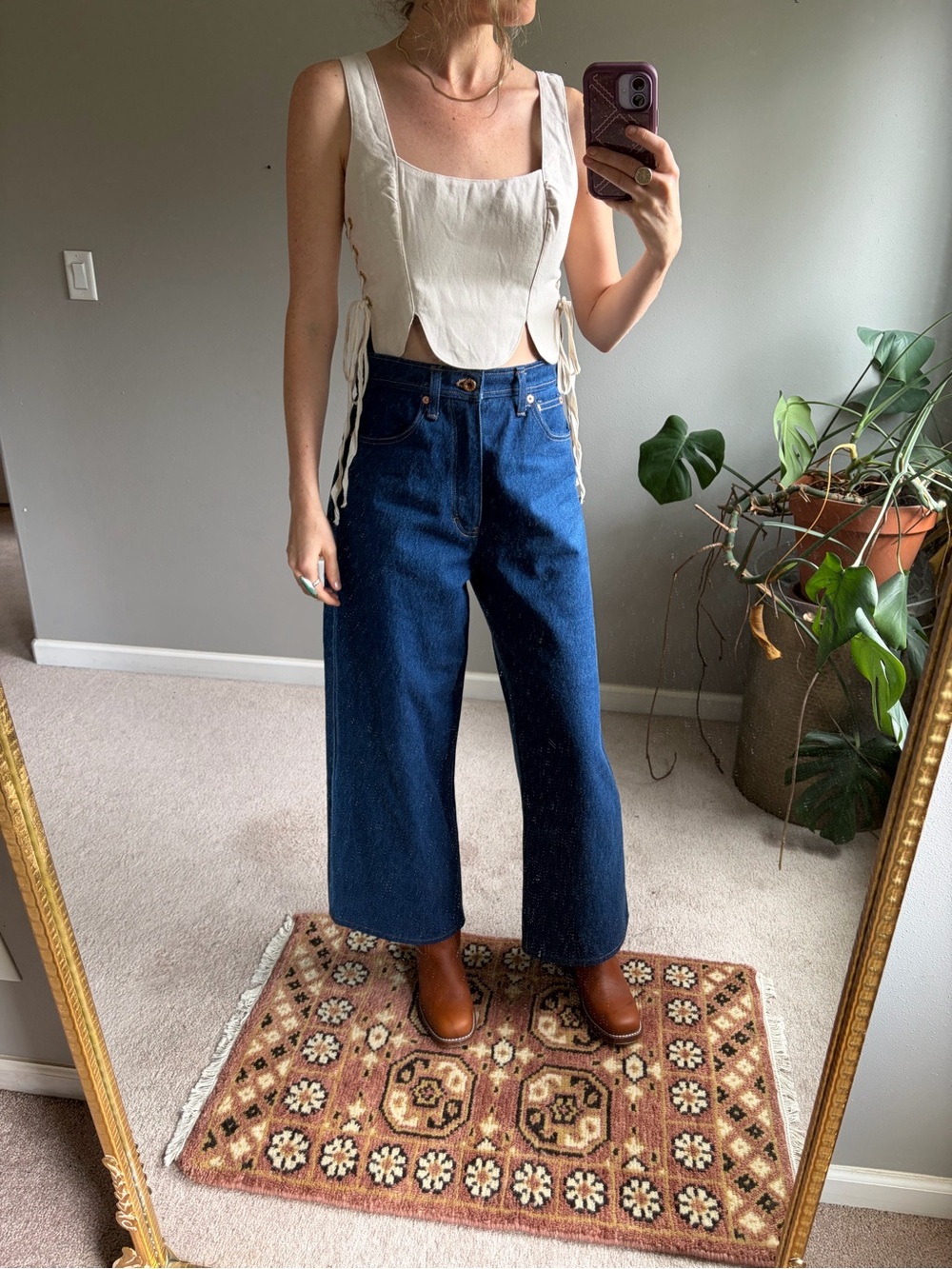 Handmade (by me!) reversible corset style top! - Picture 4 of 12